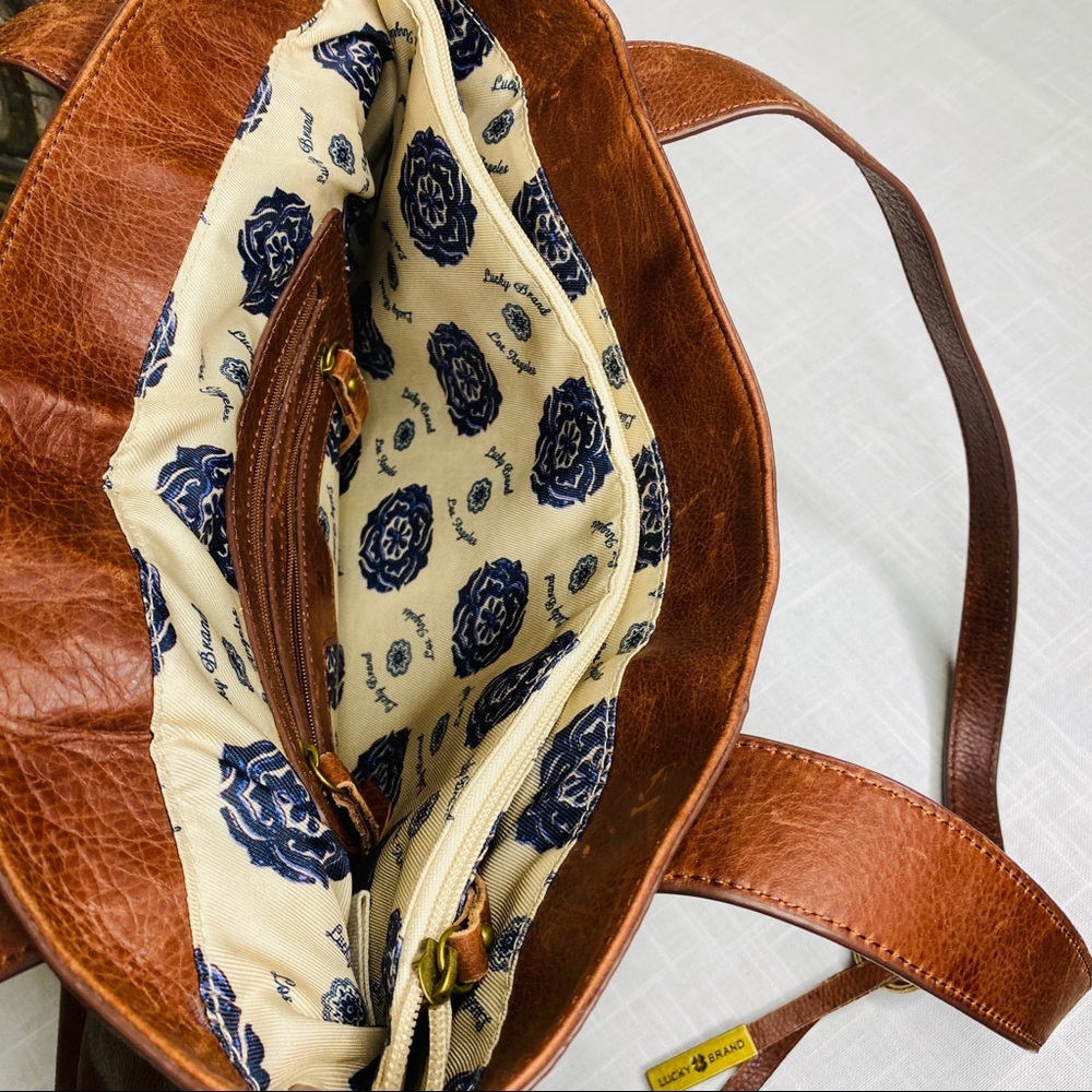 Lucky Brand Tan Tote with Sequin Flap - Picture 15 of 15